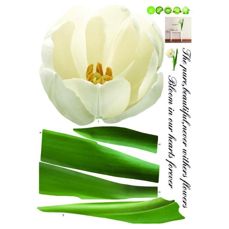 超特価sale開催 ウォールステッカー フラワー Tulip ホワイトチューリップ 花 インテリア 模様替え Diy 剥がせる はがせる 賃貸ok シール 壁紙 50 70cm 白いチューリップ ウォールステッカー Www We Job Com