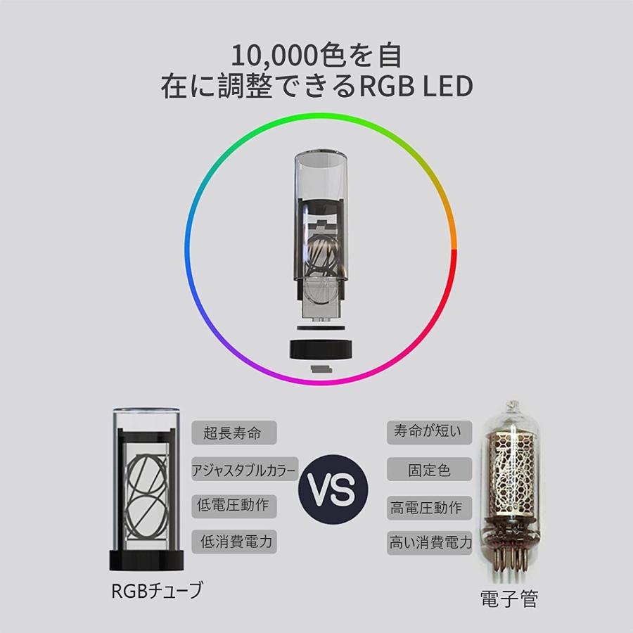 ニシキー管風 置き時計 マグネット式 色選択式 LEDデジタル時計