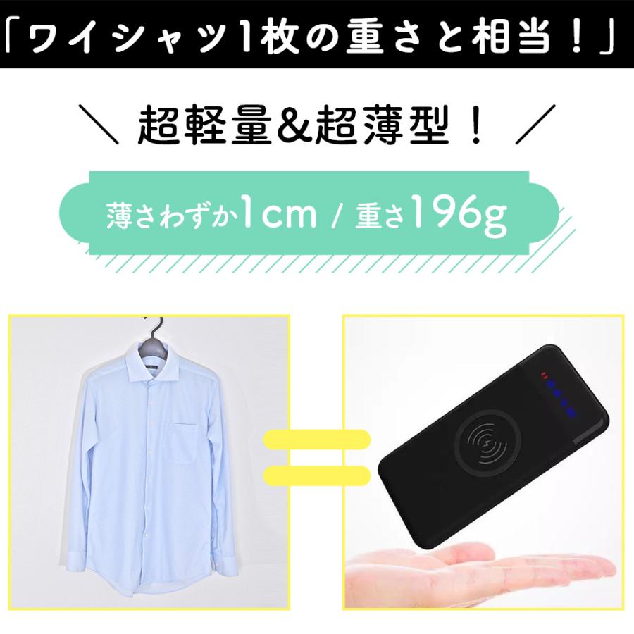 超薄型 モバイルバッテリー 大容量 10000mah 小型 薄型 軽量 軽い qi ワイヤレス充電器 ワイヤレス 充電 ケーブル lightning 急速 neon公式｜3r-store｜04