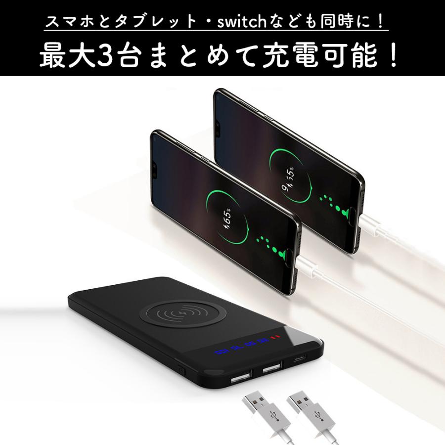 新品未使用 Qiワイヤレス充電対応 ノート型モバイルバッテリー 10000mAh 超薄型 モバイルバッテリー 大容量 10000mah 小型 薄型 軽量
