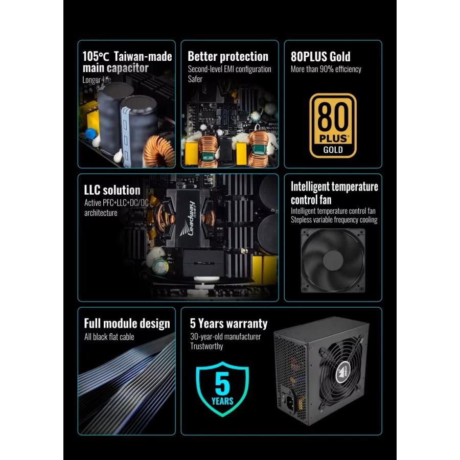 Lead Way ATX電源 1200W 80Plus GOLD認証 : 3R-2 - 通販 - Yahoo