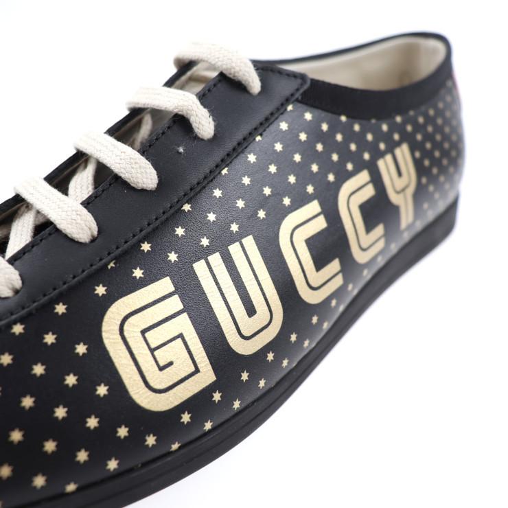 GUCCI 新品未使用展示品 グッチ 519723 スニーカー レザー ブラック 