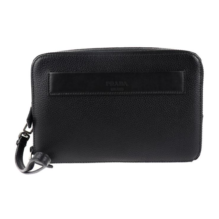 PRADA 超美品 プラダ セカンドバック 2VF052 クラッチバッグ レザー 
