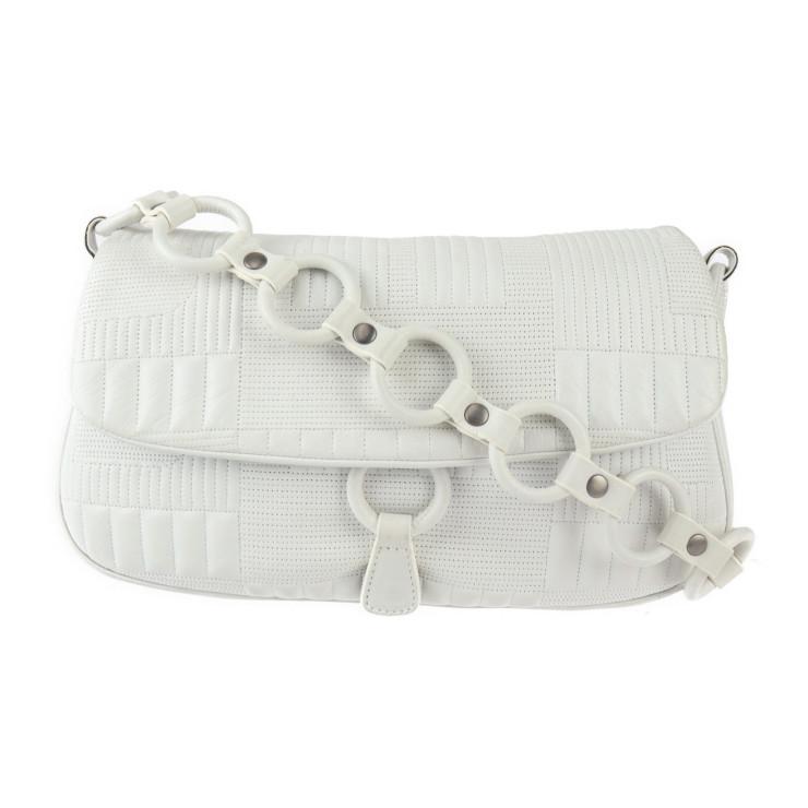 Bally BALLY バリー ショルダーバッグ レザー ホワイト ステッチ ワン  