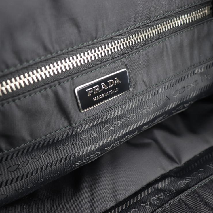 PRADA 美品 プラダ 1BG211 トートバッグ ナイロン レザー ブラック  