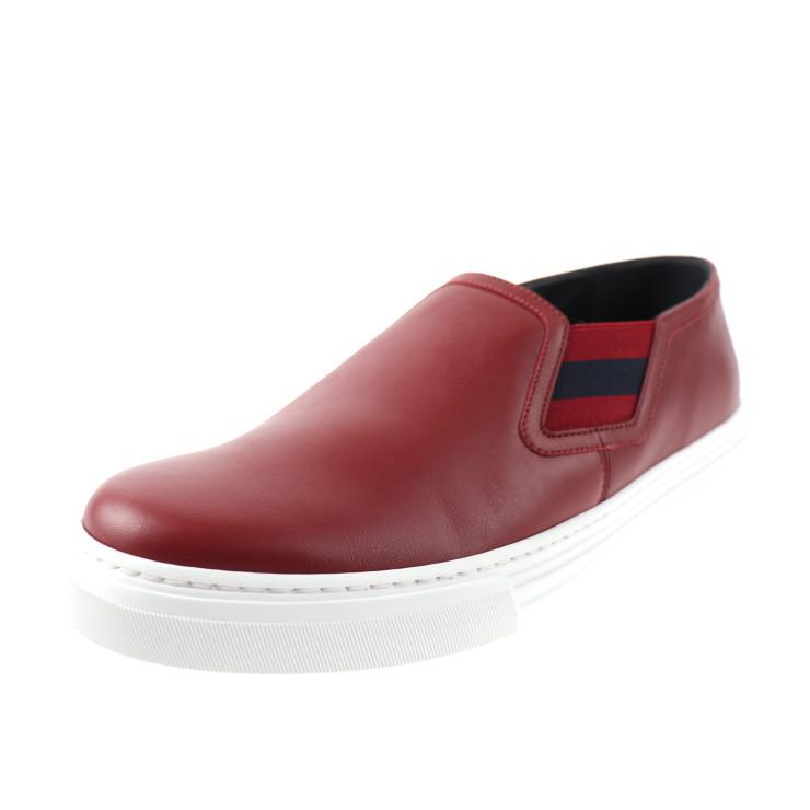 GUCCI 新品未使用展示品 グッチ 466872 スリッポン レザー ボルドー 