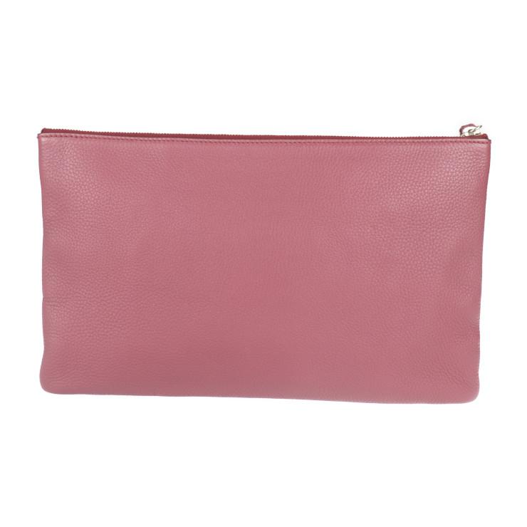 GUCCI 美品 グッチ バンブー 376858 クラッチバッグ レザー ピンク 