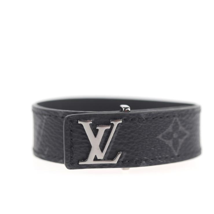 華麗 Louis 新品未使用展示品 ブレスレット ヴィトン ルイ Vuitton Louis Vuitton 19 本物保証 表記サイズ グレー ブラック エクリプス モノグラム ブレスレット M6456e スリム Lv ブラスレ ヴィトン ルイ メンズアクセサリー Futurpaces Fr