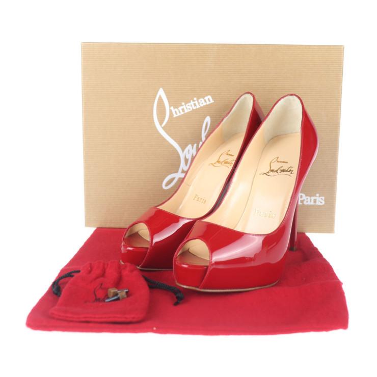 新品未使用展示品 Christian Louboutin クリスチャンルブタン ヒール オープン トゥ パンプス エナメル 赤 21cm 表記サイズ 34 本物保証 3r Boutipue 通販 Yahoo ショッピング