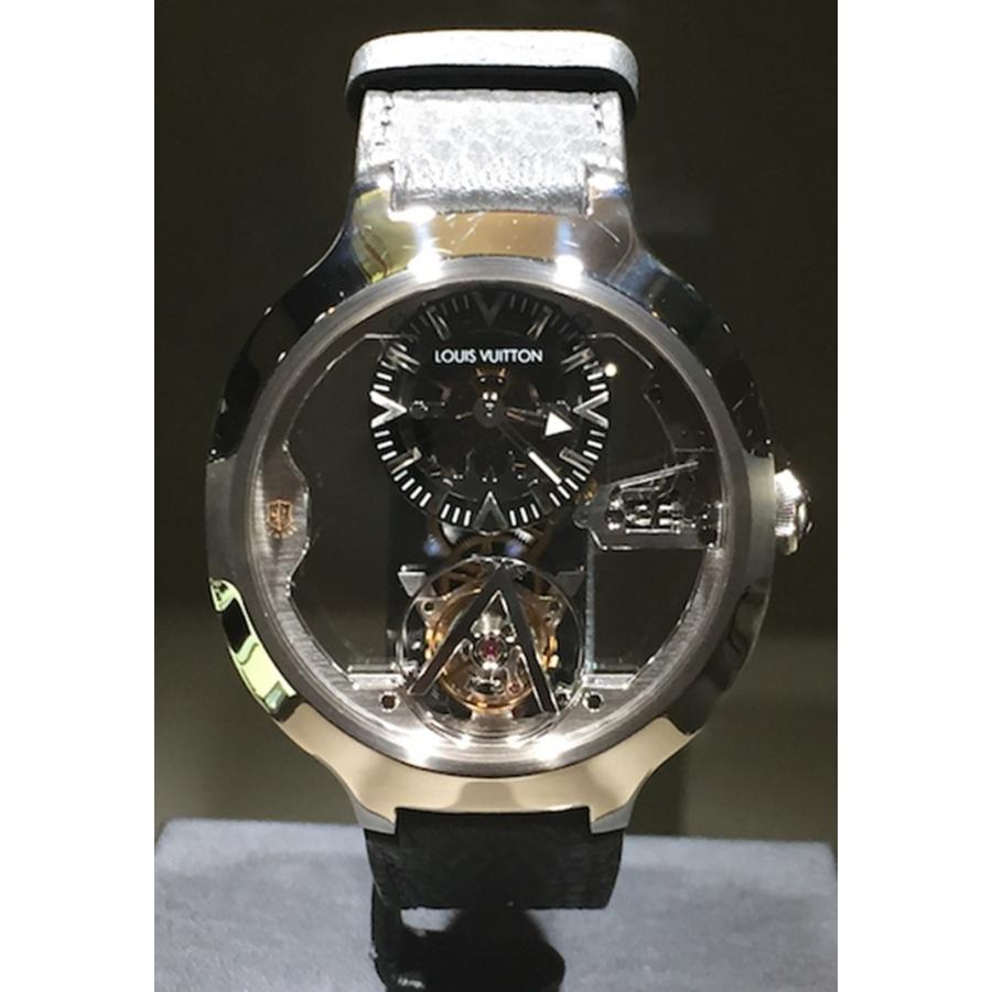 中古 美品 Louis Vuitton ルイヴィトン フライング トゥールビヨン メンズウォッチ 手巻き プラチナ ジュネーブシール 本物保証 1706 3r Boutipue 通販 Yahoo ショッピング
