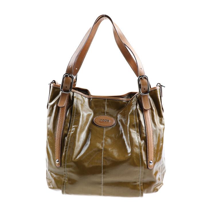 美品 TOD’S トッズ Gライン ショルダーバッグ コーティングキャンバス レザー カーキ ブラウン 2WAY【本物保証】  :2018043008293:3R boutipue - 通販 - Yahoo!ショッピング