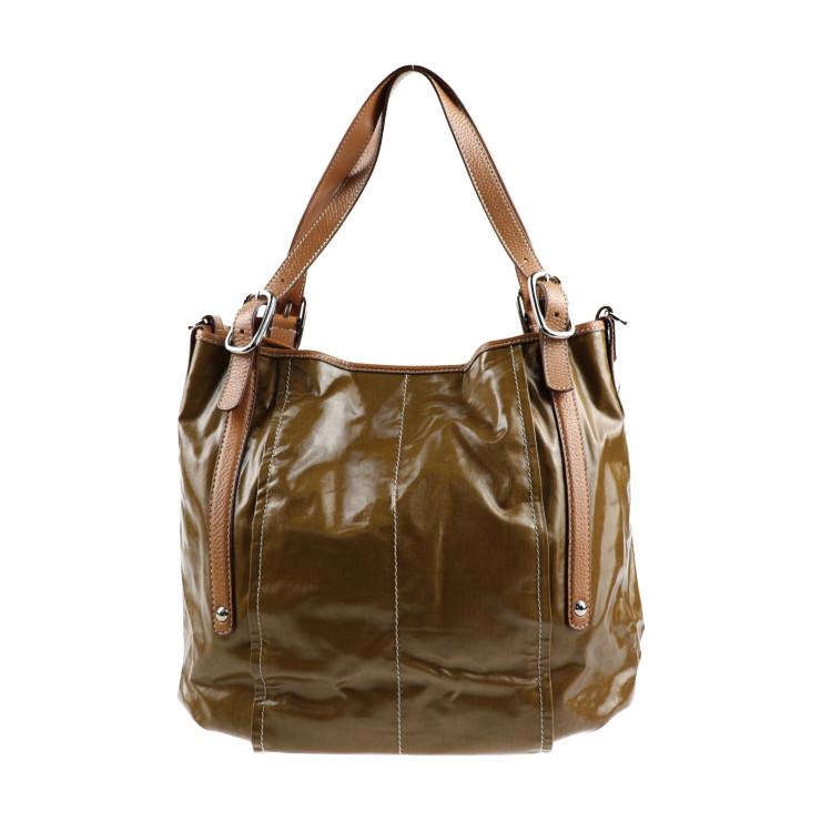 美品 TOD'S トッズ Gライン ショルダーバッグ コーティングキャンバス