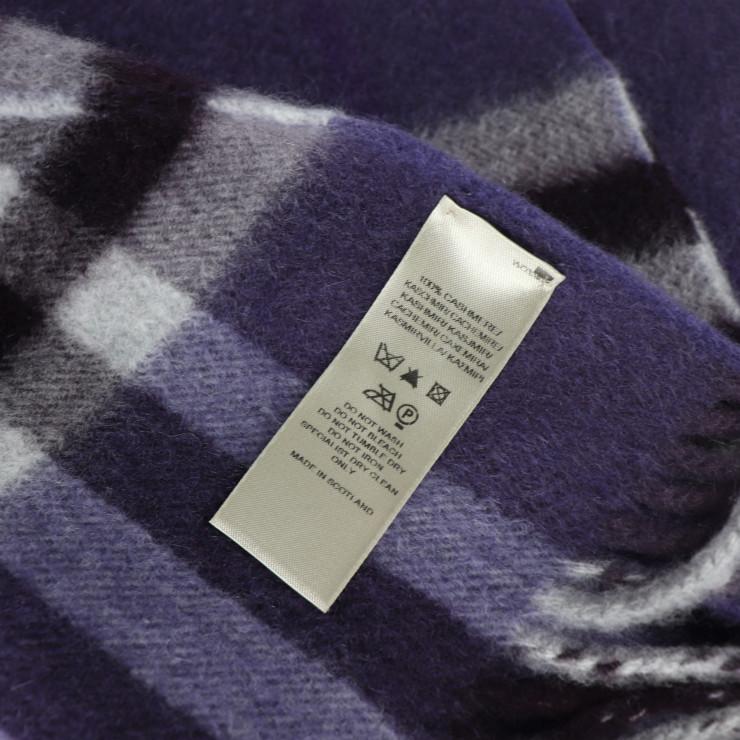超美品 BURBERRY バーバリー マフラー カシミヤ100％ パープル系  