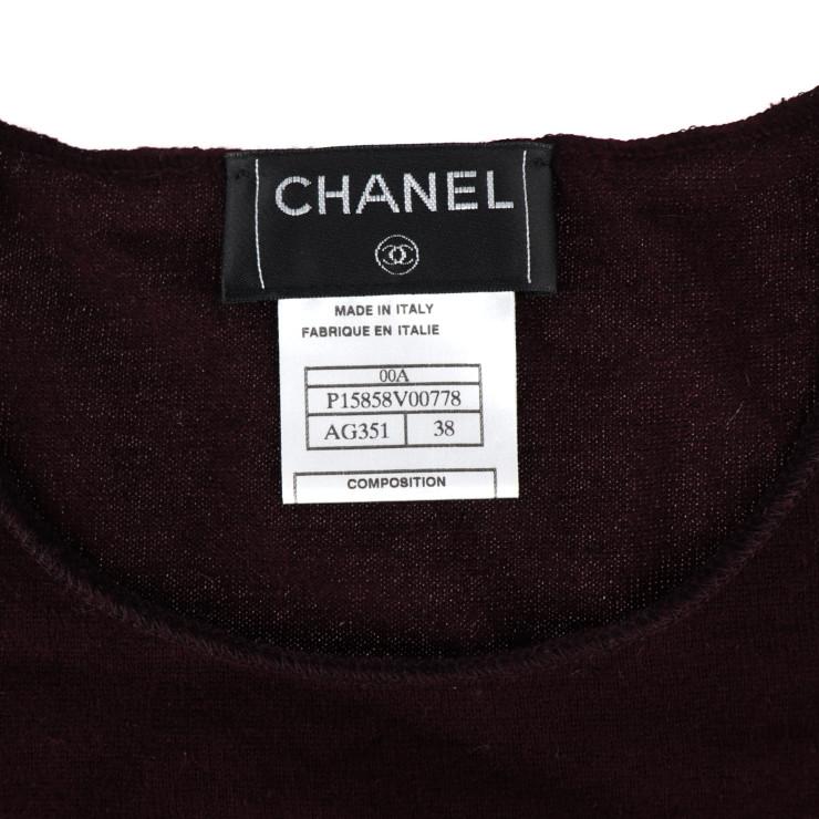 美品 CHANEL シャネル ニット P15858 表記38 カシミヤ バーガンディ 
