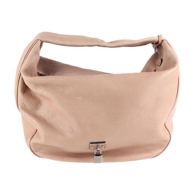 LOEWE 美品 ロエベ カリエ ハンドバッグ レザー ピンクベージュ 
