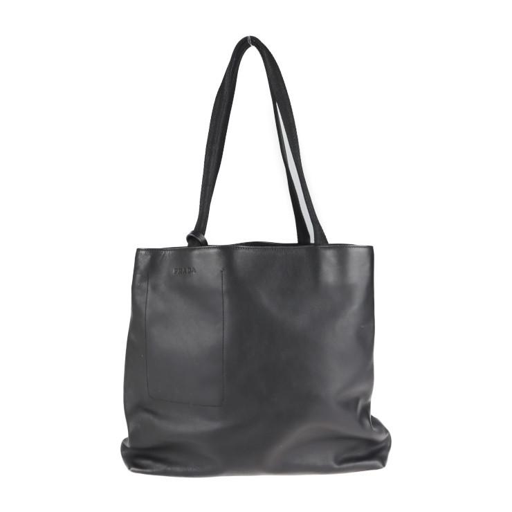 PRADA プラダ B10160 トートバッグ カーフスキン ブラック 【本物保証 