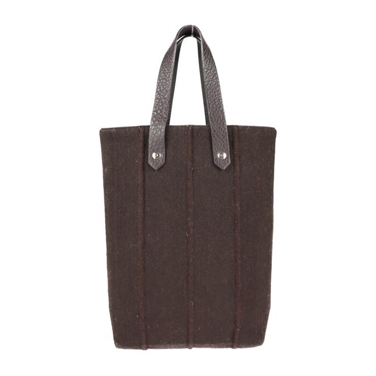 HERMES エルメス アメダバ PM トートバッグ ウール コットン レザー  