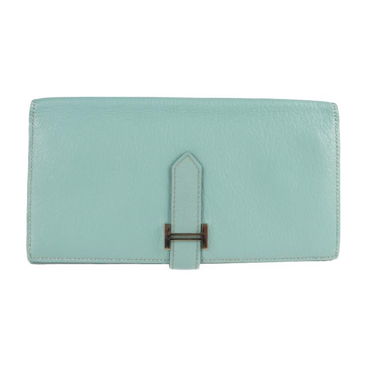 HERMES エルメス ベアン クラシック - 長財布 シェーブル ミント HERMES エルメス ベアン クラシック - 長財布 シェーブル ミント