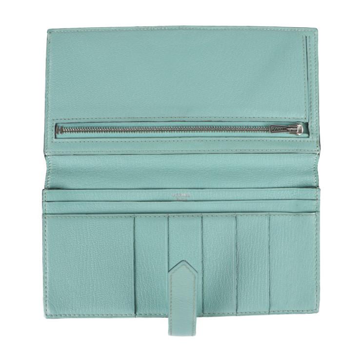 HERMES エルメス ベアン クラシック - 長財布 シェーブル ミント HERMES エルメス ベアン クラシック - 長財布 シェーブル ミント