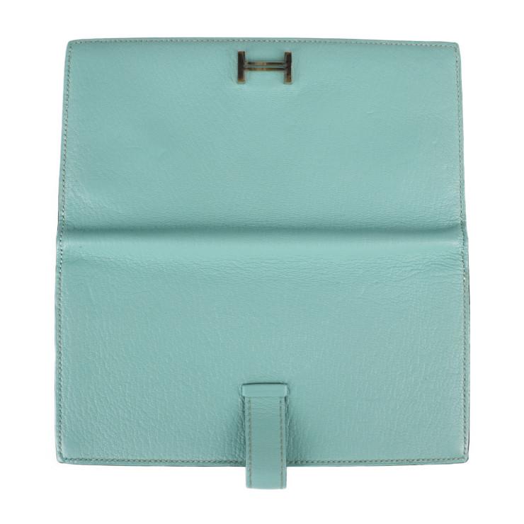 HERMES エルメス ベアン クラシック - 長財布 シェーブル ミント HERMES エルメス ベアン クラシック - 長財布 シェーブル ミント
