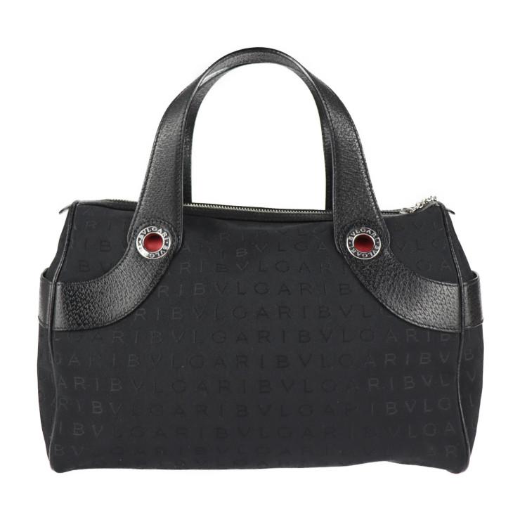 BVLGARI 超美品 ブルガリ ロゴマニア 22748 ハンドバッグ キャンバス 