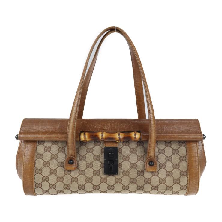 GUCCI グッチ バンブー 111715 ハンドバッグ GGキャンバス レザー 
