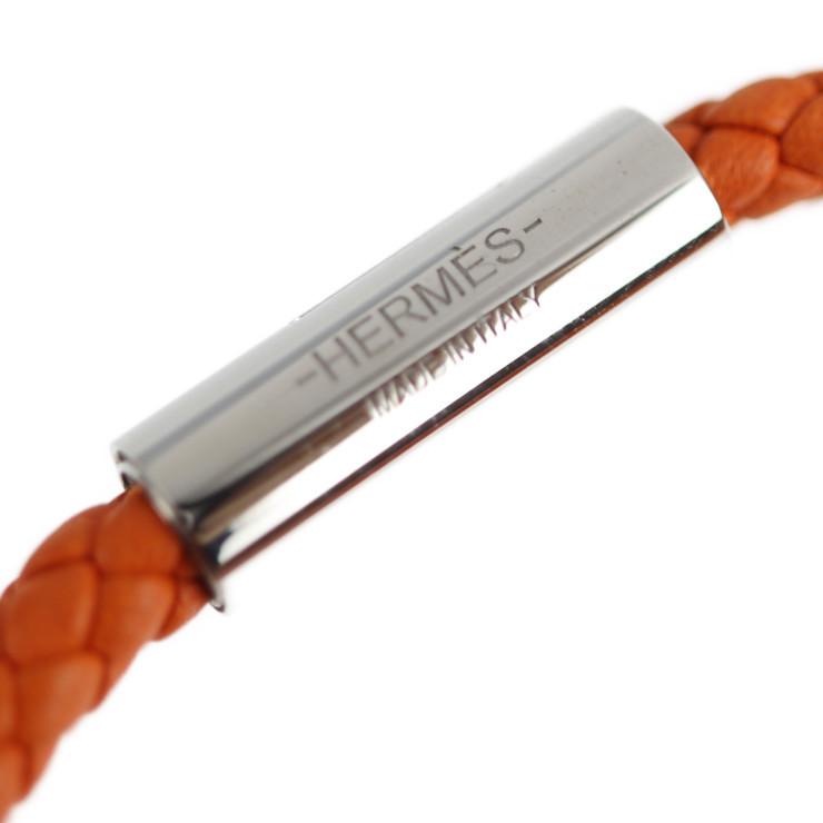 超美品 HERMES エルメス ゴリアテ ブレスレット レザー オレンジ 