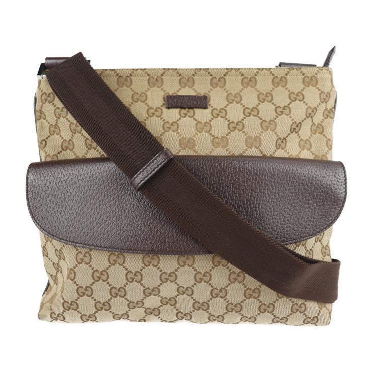 美品 GUCCI グッチ 256100 ショルダーバッグ GGキャンバス レザー