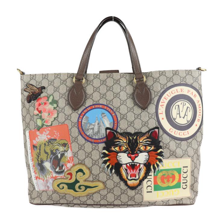 GUCCI 美品 グッチ クーリエ ソフト GGスプリーム 474085 トートバッグ 