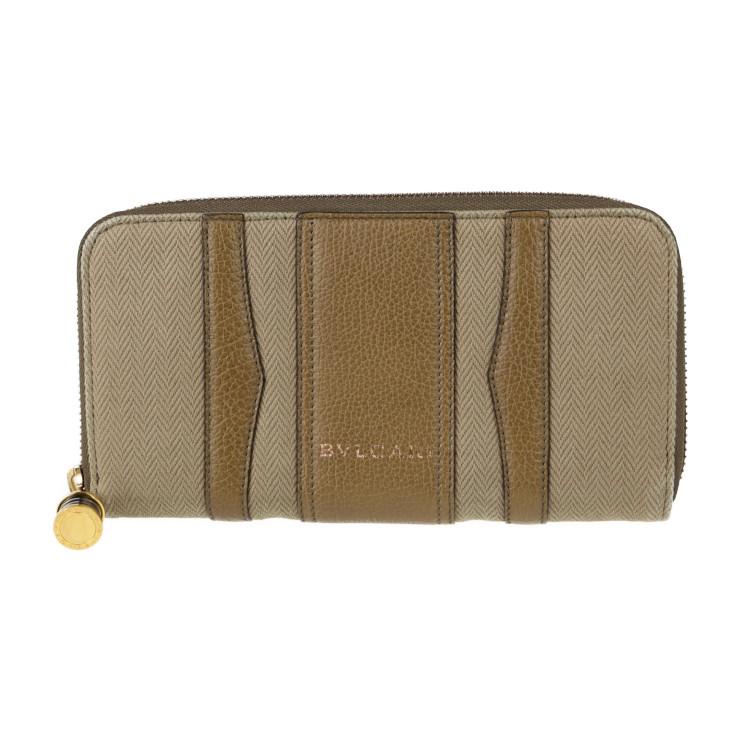 美品 BVLGARI ブルガリ ビーゼロワン 33775 長財布 キャンバス レザー 