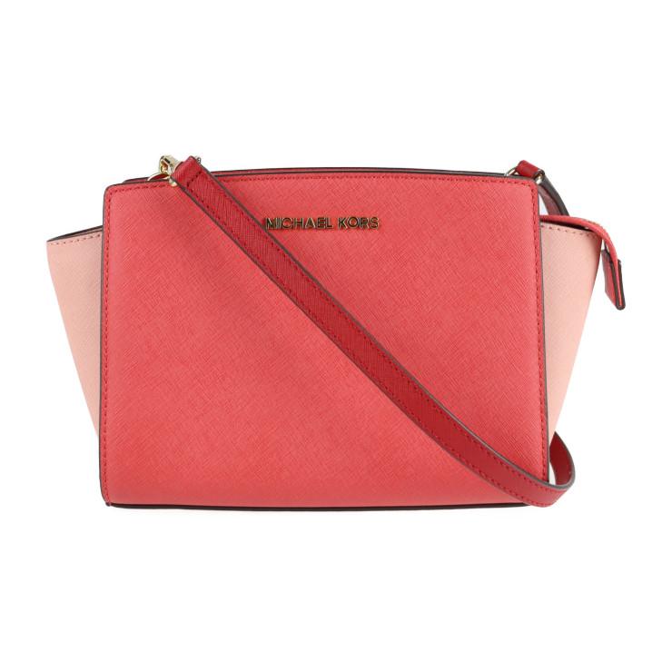 Michael Kors マイケルコース  クロスボディバッグ ショルダーバッグ 30T4MLMM2T レザー   ピンク系 ゴールド金具  ポシェット 【本物保証】 MICHAEL KORS（マイケルコース） 超美品 クロスボディバッグ
