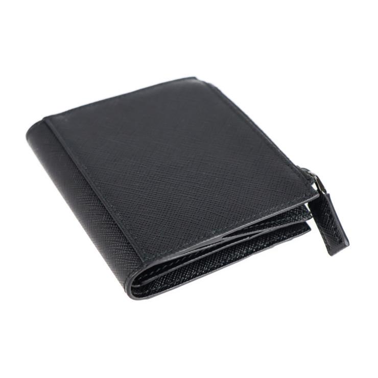 超美品 PRADA プラダ 2MC066 二つ折り財布 サフィアーノレザー NERO 