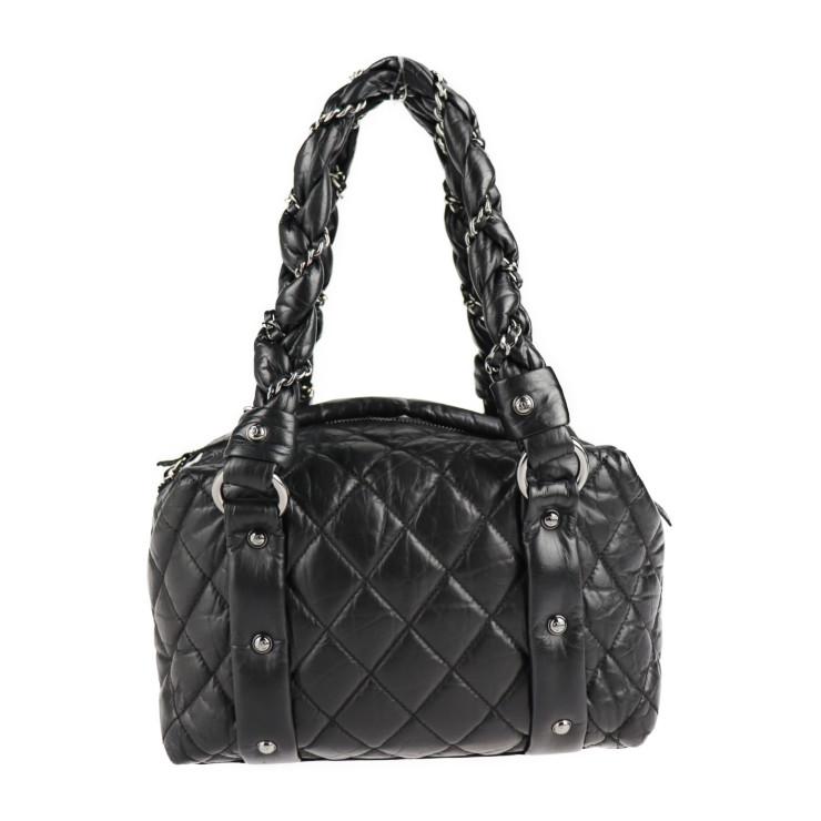 CHANEL 美品 シャネル マトラッセ ハンドバッグ エイジドカーフスキン 