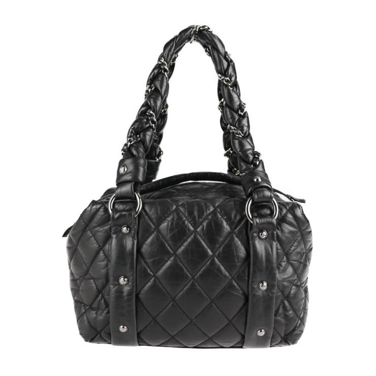 CHANEL 美品 シャネル マトラッセ ハンドバッグ エイジドカーフスキン 