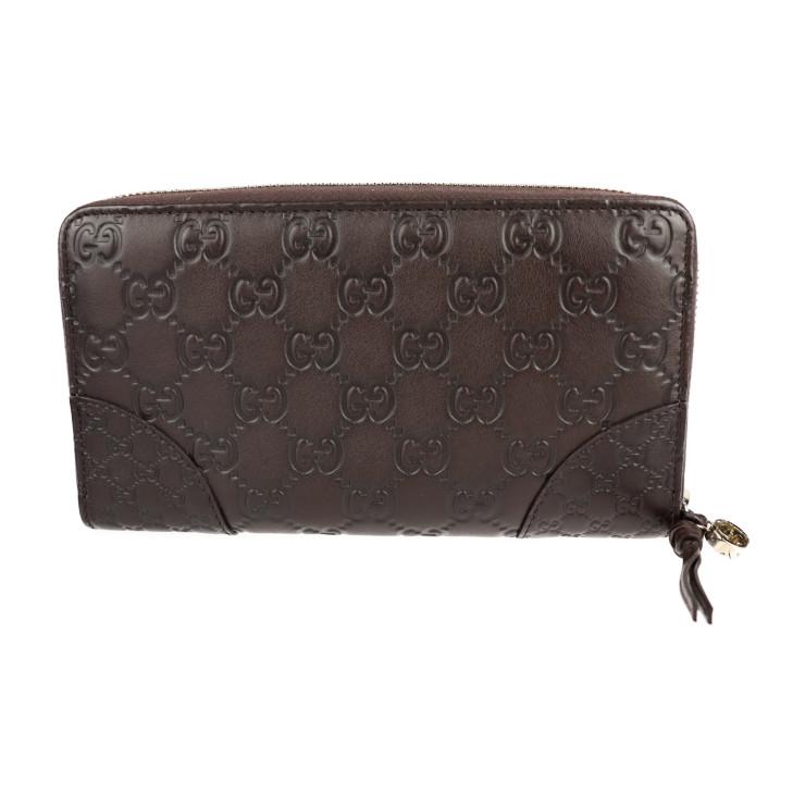 未使用】GUCCI グッチレザー長財布ダークブラウン