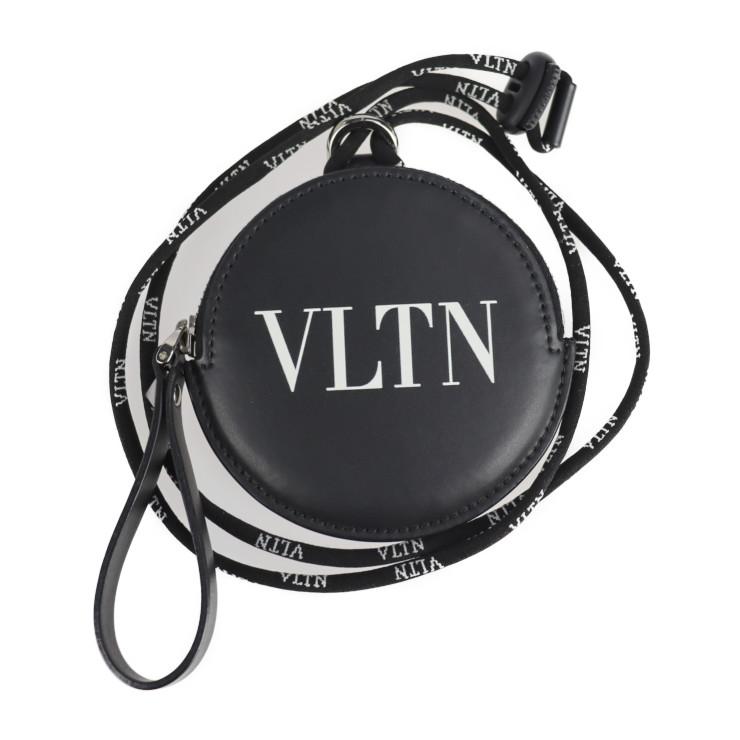 超美品 Valentino ヴァレンチノ VLTN NECK COIN PURSE SY2P0P86LVN コインケース レザー ブラック