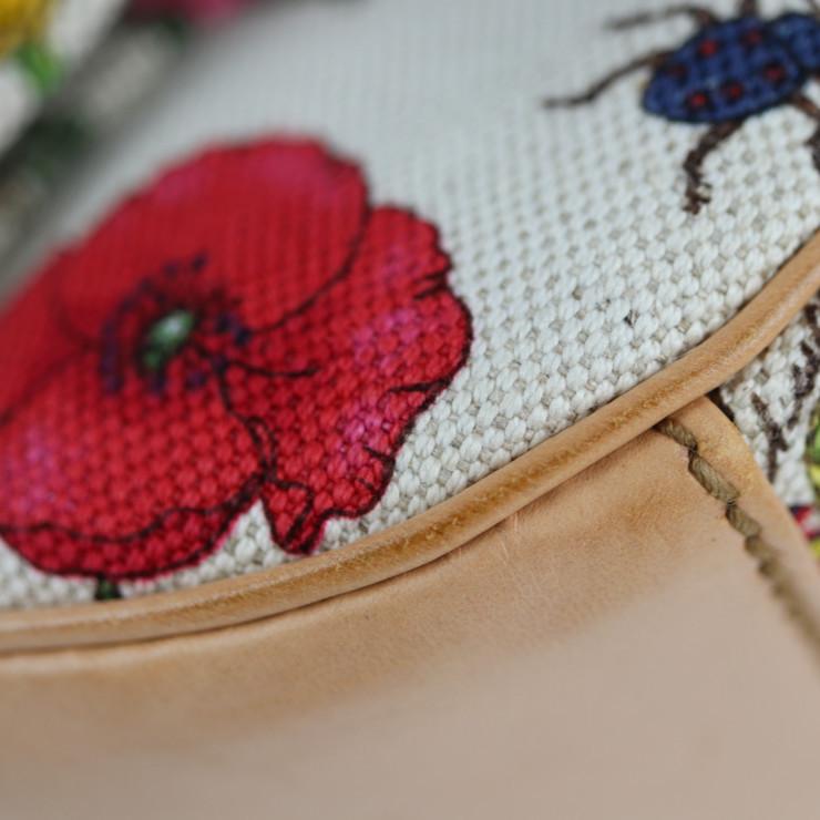 美品 GUCCI グッチ バンブー 137383 ハンドバッグ キャンバス レザー