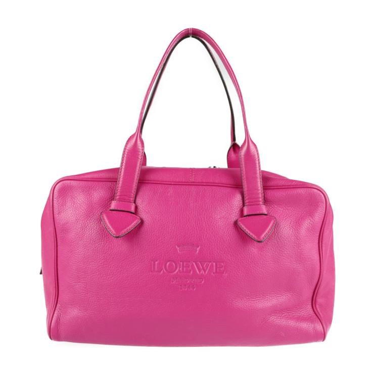 LOEWE 美品 ロエベ ヘリテージ - ハンドバッグ レザー ピンク LOEWE 美品 ロエベ ヘリテージ - ハンドバッグ レザー ピンク
