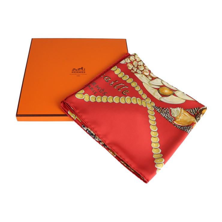 新品未使用展示品 HERMES エルメス Rocaille 貝殻 カレ90 - スカーフ 