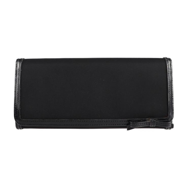 PRADA 美品 プラダ 1M0201 二つ折り財布 ナイロン レザー ブラック 