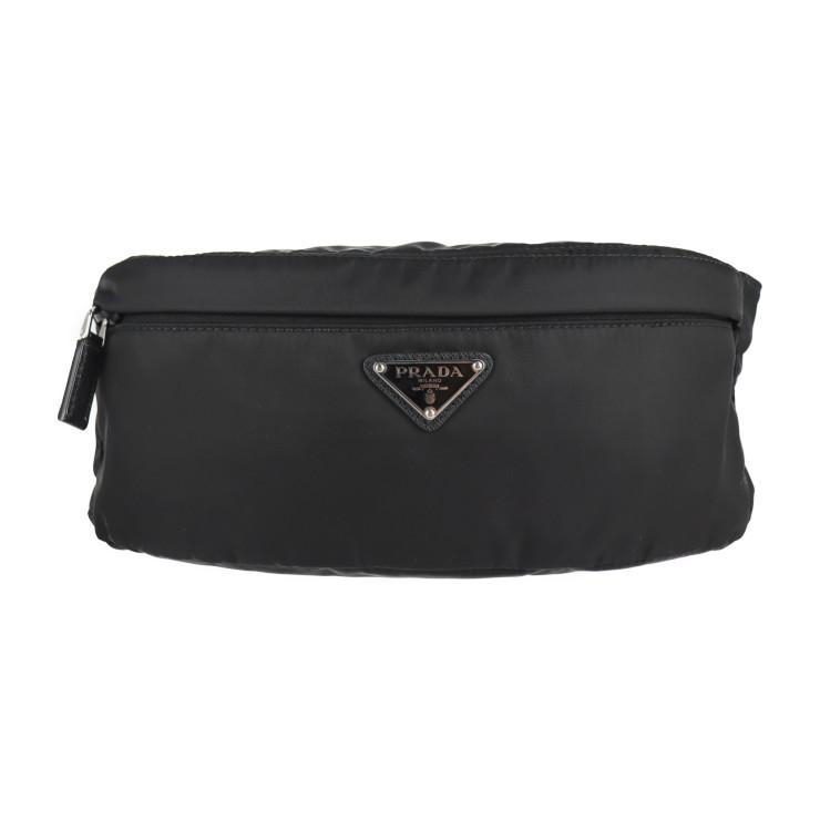 超美品 PRADA プラダ 2VL034 ウエストバッグ ナイロン ブラック 