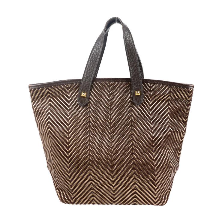 HERMES エルメス カバ チェンナイPM トートバッグ レザー ポリエステル  