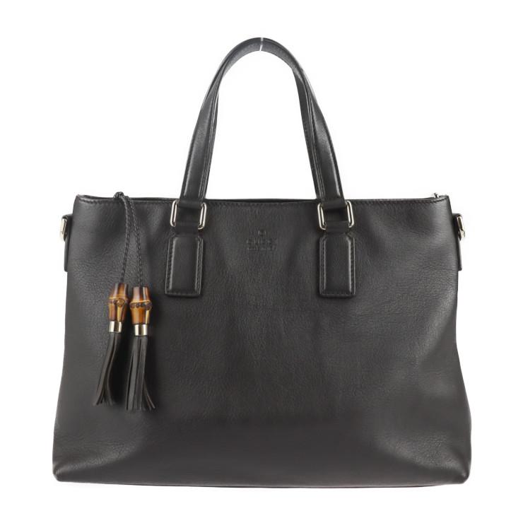 GUCCI グッチ バンブー ハンドバッグ 365346 レザー ダークブラウン  
