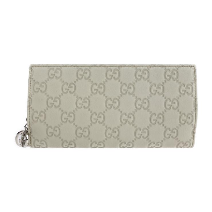GUCCI グッチ 二つ折り財布 インターロッキング ホワイト系 レザー 新品未使用】GUCCI グッチ インターロッキングレザー 2つ折財布 ホワイト