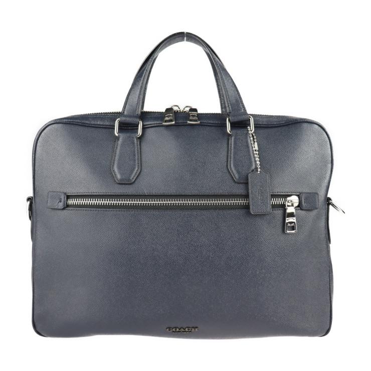 COACH コーチ ケネディ 55575 ビジネスバッグ レザー ネイビー  