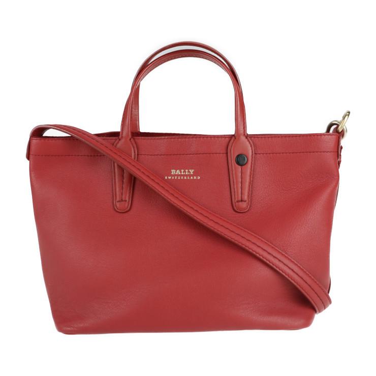 バリーBALLY 美品赤2way ハンドバック