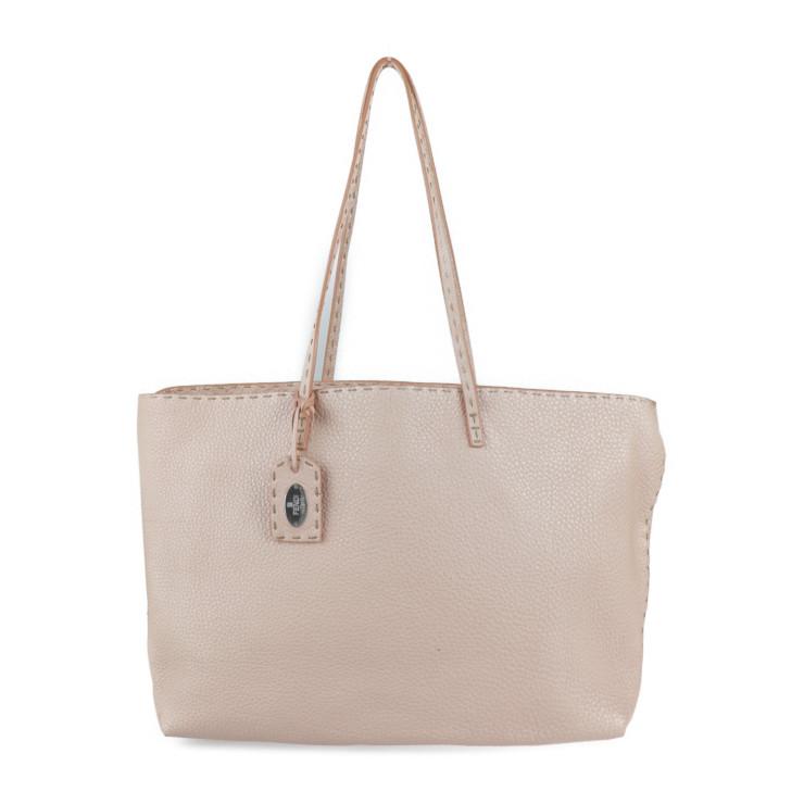 FENDI 美品 フェンディ セレリア 8BH126 トートバッグ レザー ピンク系  