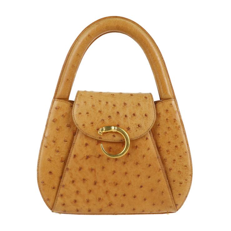 美品 CARTIER カルティエ パンテール ハンドバッグ オーストリッチ 