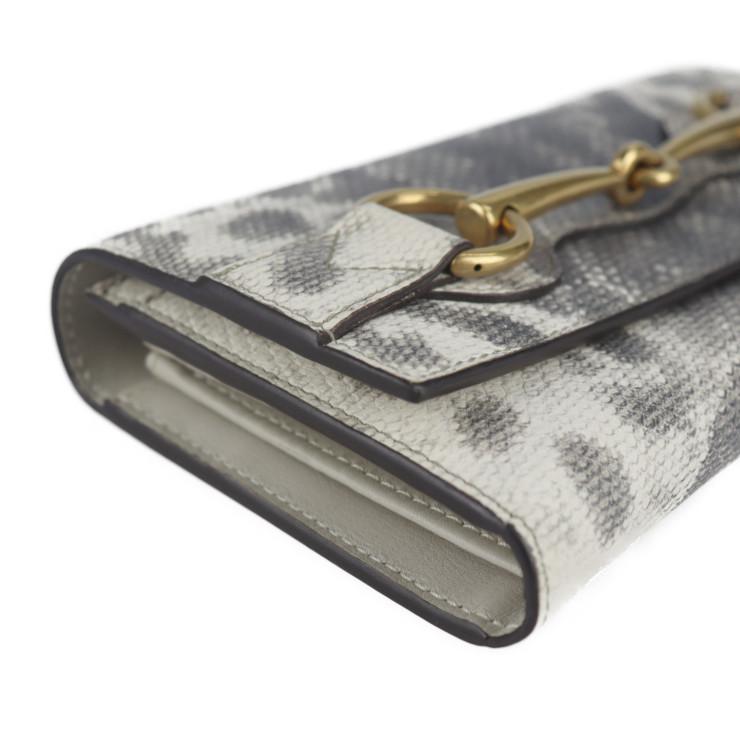 GUCCI 超美品 グッチ ホースビット 317734 長財布 型押しレザー 
