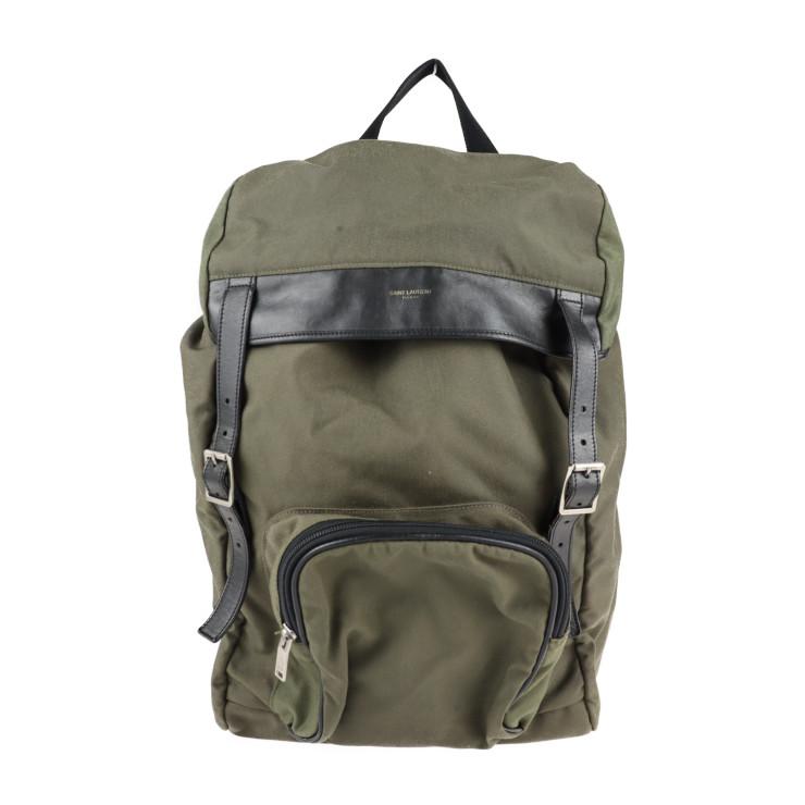 Saint Laurent Paris サンローランパリ サンローランパリ メンズファッション リュック デイパック キャンバス リュックサック デイパック レザー 本物保証 3r ブラック Boutipue バックパック カーキグリーン 販促ワールド